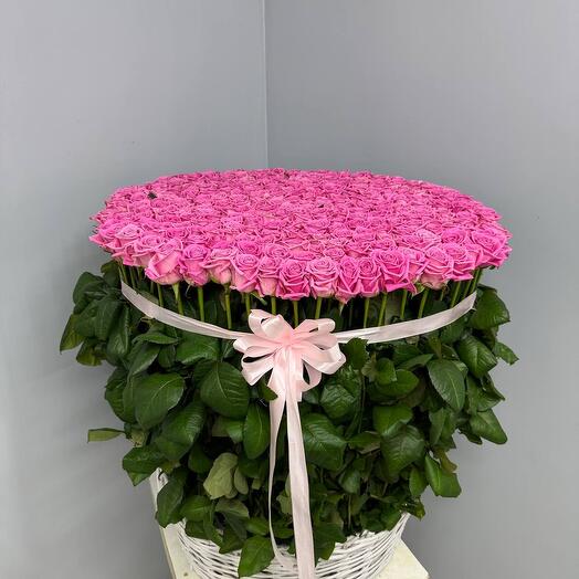 Корзина 301 Роза розовая аква