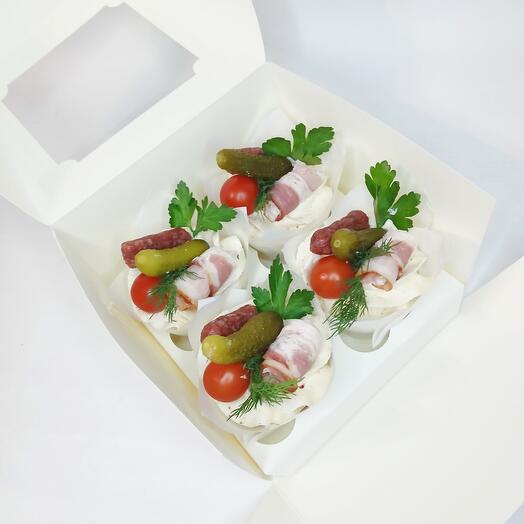 Капкейки закусочные солёные с копчёностями