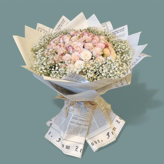 Elegant Spray Roses Baby s Breath Bouquet