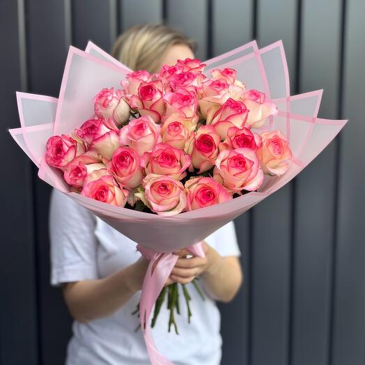 25 розовых ароматных роз  из местных теплиц💗