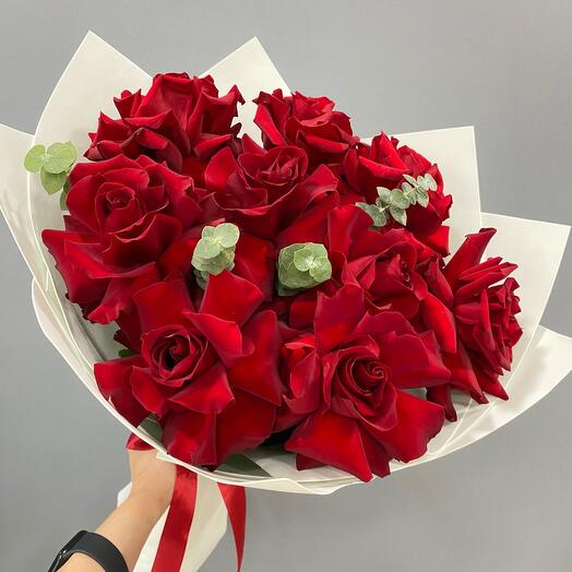 Букет из 9 красных французских роз