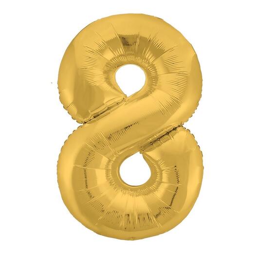 Цифра 8 фольгированая «золото» (102см)