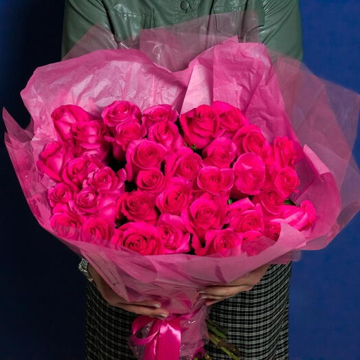 35 розовых роз "Пинк флойд"