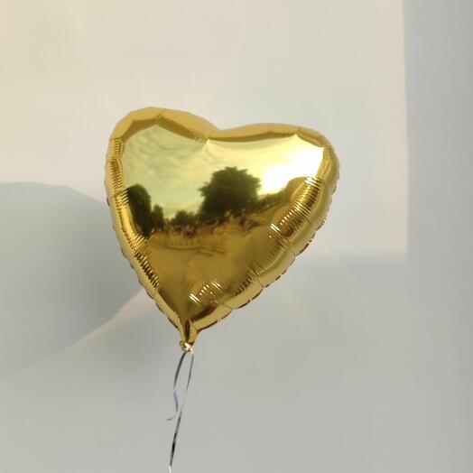 Шар сердце золотой