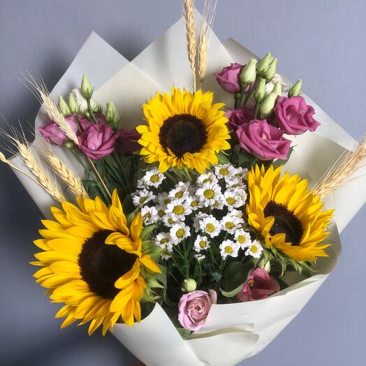 Букет с подсолнухами🌻