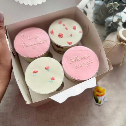 Трайфлы 4 штуки с надписью