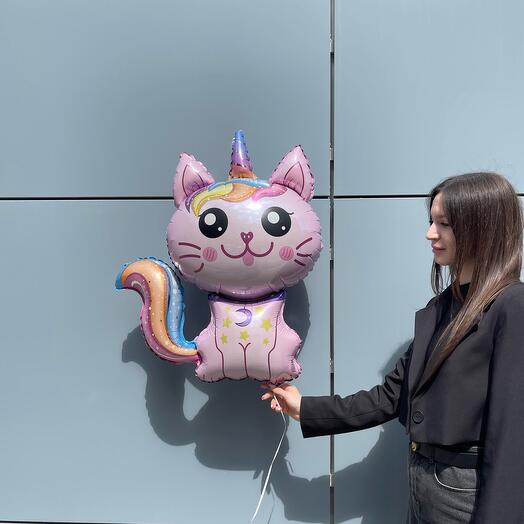 🦄🐱 Фольгированный шар Кот-Единорог N0017