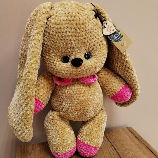 Мягкая игрушка Очаровательный зайчонок из велюра