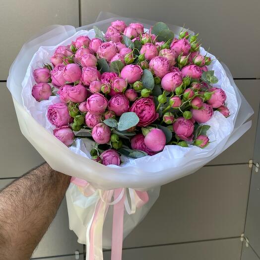 Кустовые пионовидные розы Мисти-бабл