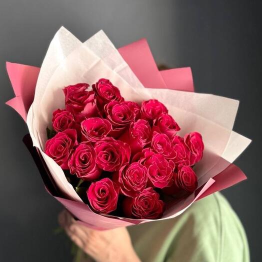 -20%АКЦИЯ🌹Монобукет "Классика в красном"/роза кенийская /Цветы Уфа/Цветы в Уфе/Доставка цветов Уфа