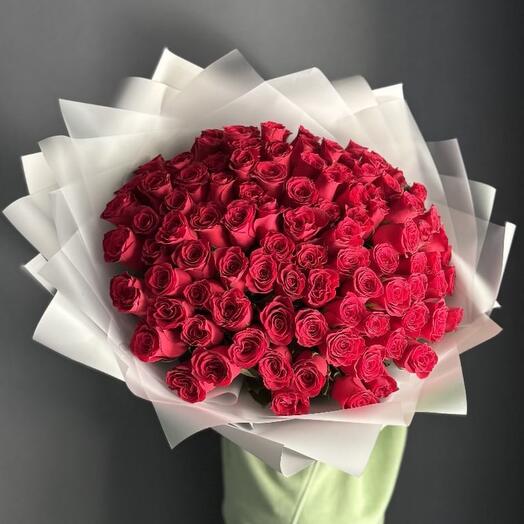 -20%АКЦИЯ🌹Монобукет "101 роза"/роза Кения /Цветы Уфа/Цветы в Уфе/Доставка цветов Уфа