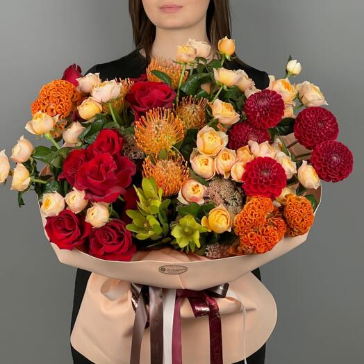 Цветы Букет Art Flowers Медовый Вечер
