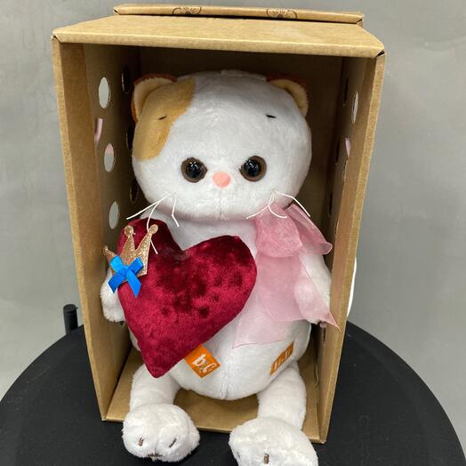 Кошка Лили с красным сердцем