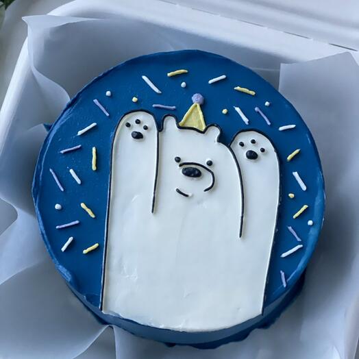 Бенто торт Happy Birthday, с медведем, парню, сыну, мужу, другу