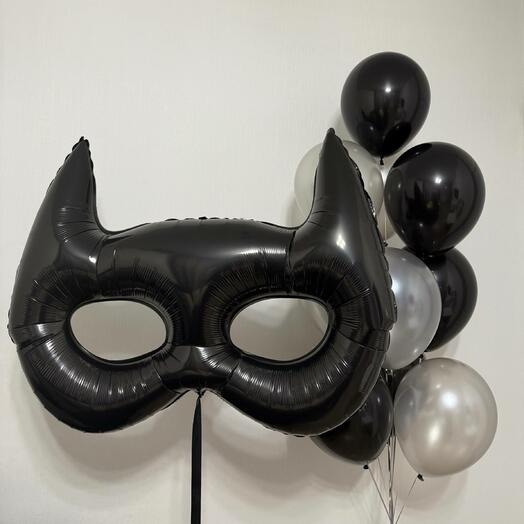Воздушные шары для мужчины, парня, мальчика фонтан из 10 шаров и маски