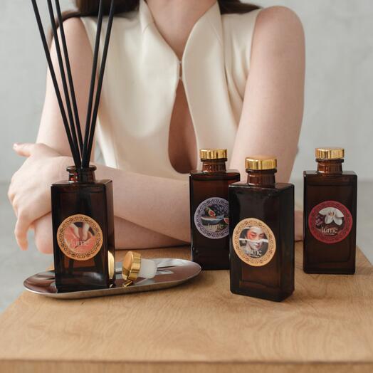Набор из 4 ароматических диффузоров LUME I Himeji Leather · Hot Vanilla · Citrus Explosion · Coastal Fig