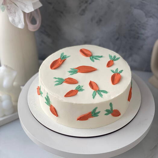Торт пряный морковный с карамелью и орехом