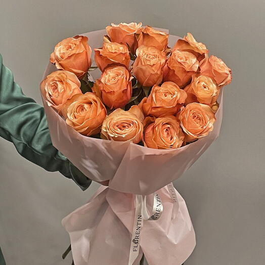 Buket od 15 ruze "Breskva"