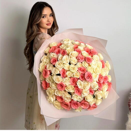 Букет Prime White -Pink 101