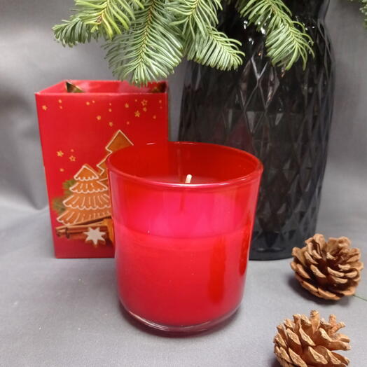 Свеча с ароматом рождественского печенья в стекле
