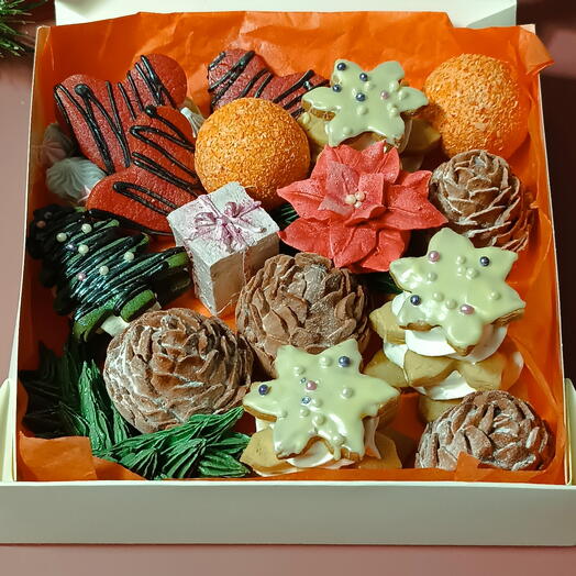 Новогодний набор из зефира и печенья 2 "Новый год"