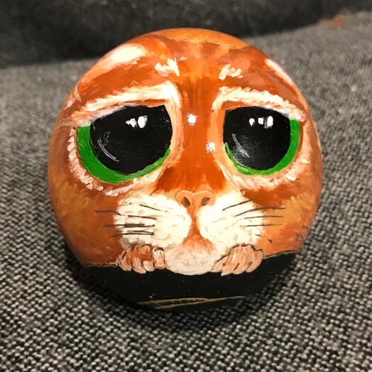 Звенящий деревянный шар Кот из Шрека