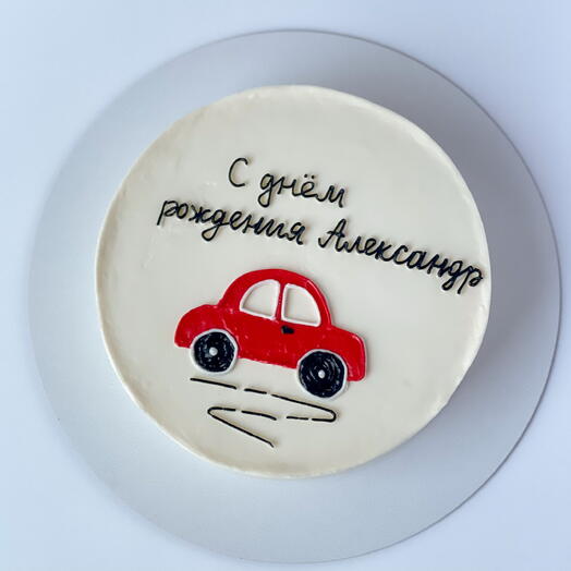 Бенто торт МАКСИ на 1кг. с красной машиной