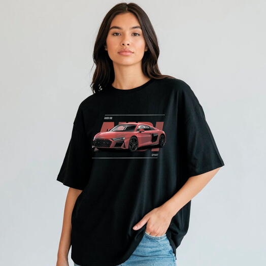 Футболка оверсайз Audi R8. Цвет: черный. Унисекс