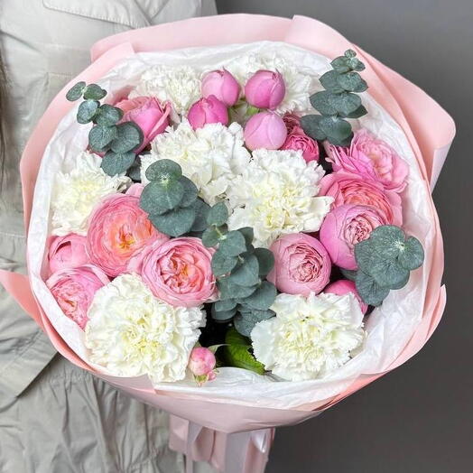 Букет с кустовой пионовидной розой🩷💕