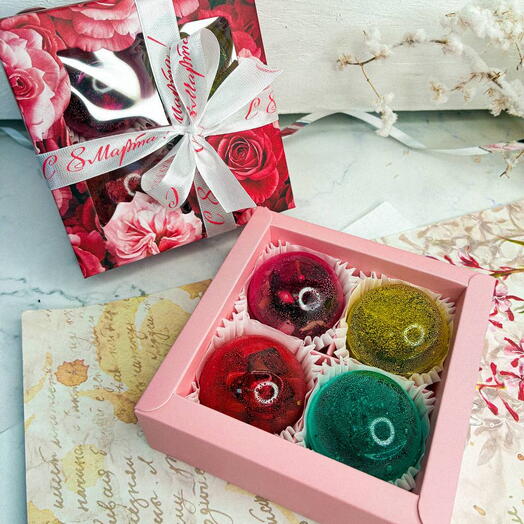 Подарочный набор из 4 цветных чайных бомбочек, 14 февраля