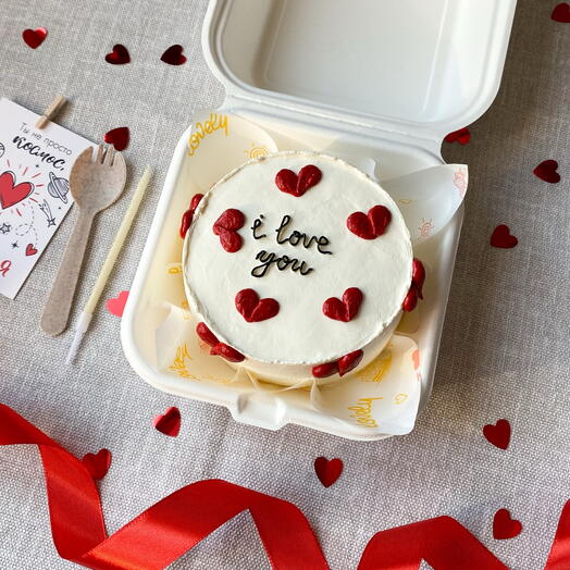Бенто торт 500г для второй половинки «I love you