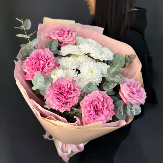 Букет из пионовидных роз и хризантем| Sweet heart