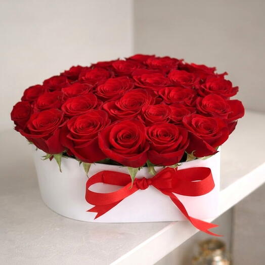 29 Роз в коробке в виде сердца