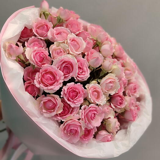 Монобукет из Кустовых Розовых Роз