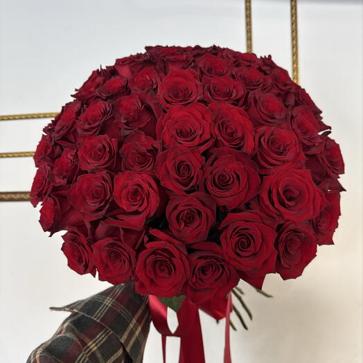 Букет красных роз🌹 (50см) без упаковки🌿