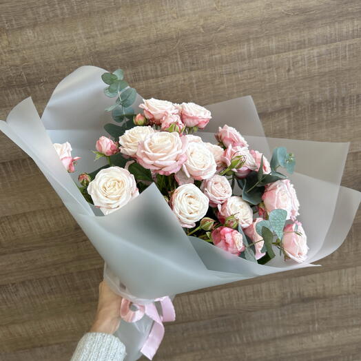 Монобукет из кустовой розы (Леди Бомбастик) 💐