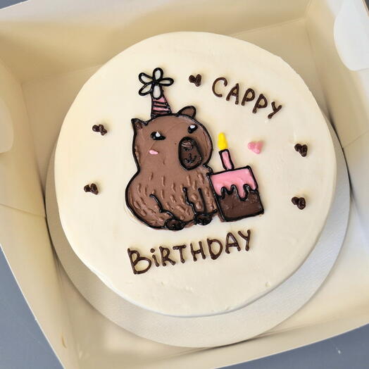 Торт 700 гр Cappy Birthday с капибарой на 3-4 человек