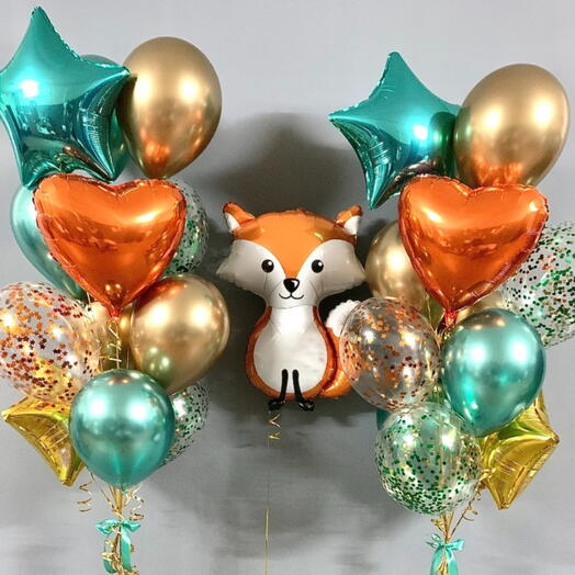 Набор шаров на День Рождения с лисичкой 🎉