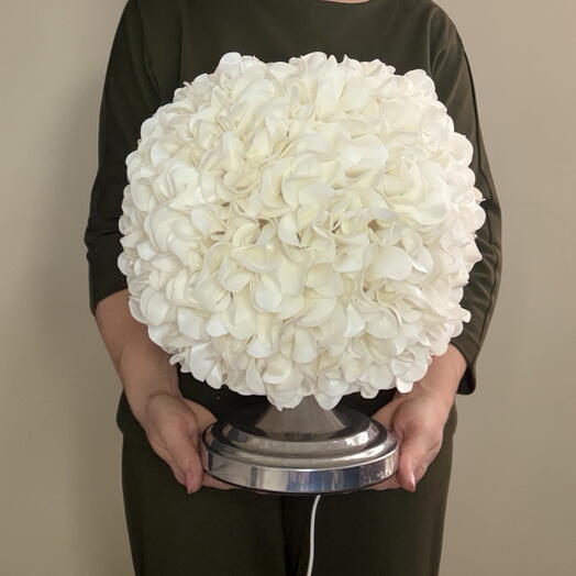 Белая гортензия. Светильник-ночник