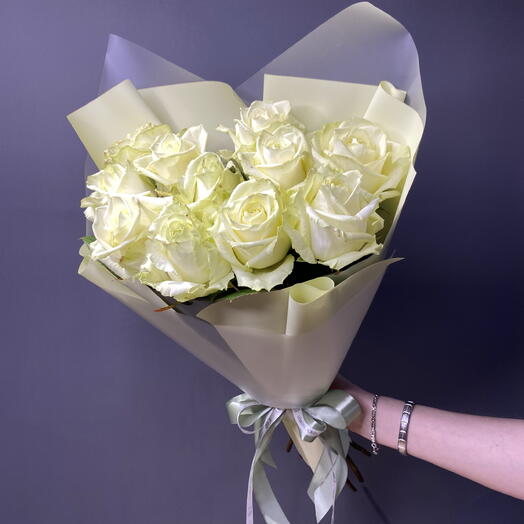 Букет белых роз моно