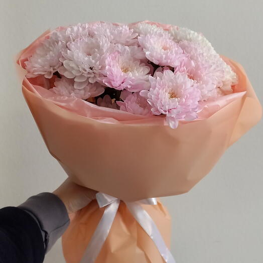 Букет "Моно-Хриз в розовом"