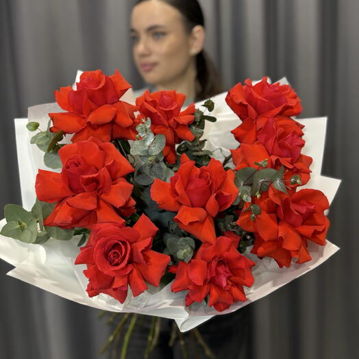 Моно букет французские розы (9)