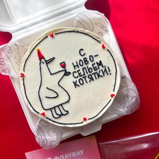 Бенто торт "С новосельем котятки" в подарок друзьям, сестре/брату