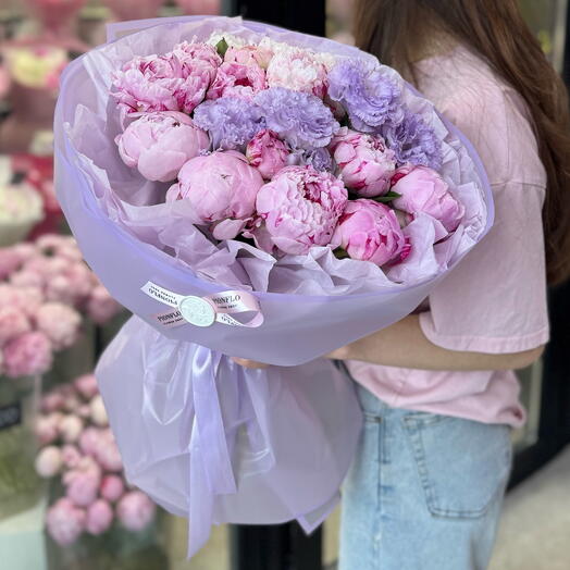 Букет для неё с пионами 🌸