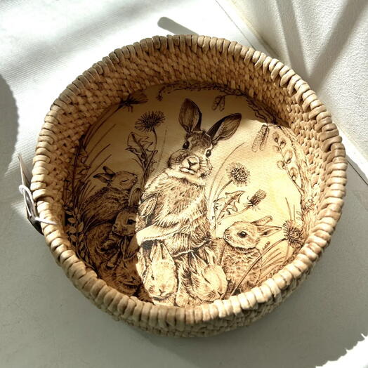 Корзина круглая "Зайчата"