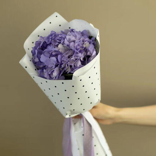 Монобукет из фиолетовой гортензии 1шт💜