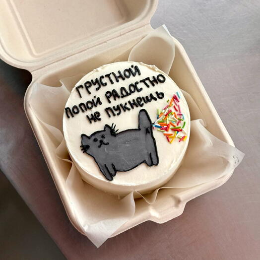 Бенто-тортик с котиком и конфетти (грустной попой радостно не пукнешь)