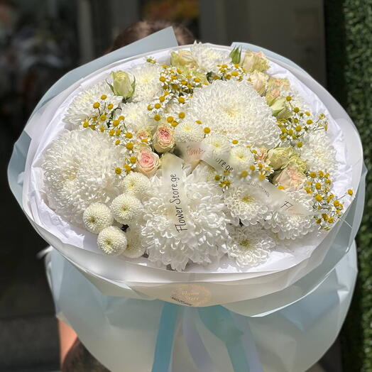 Букет Белый с ромашками