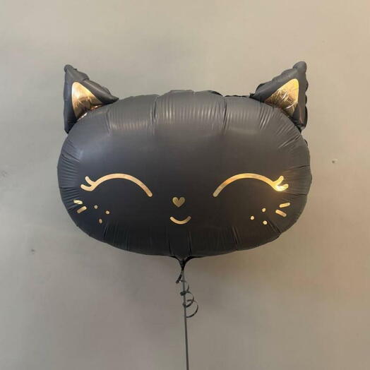 Шар фигура Чёрная кошка на День рождения