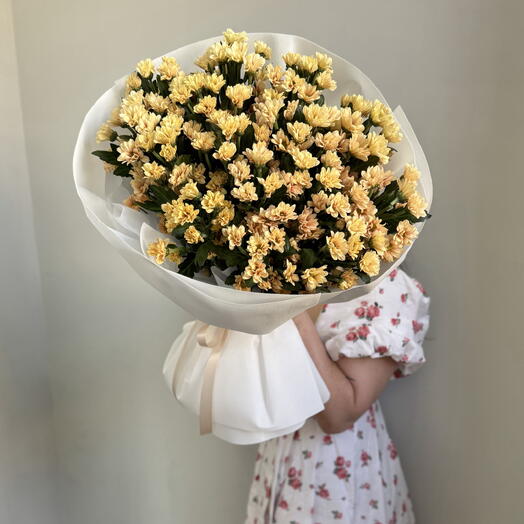 Букет из кустовой хризантемы сантини «Нежная любовь»+ подарок от
Vivienne Sabo - румяна MACARON